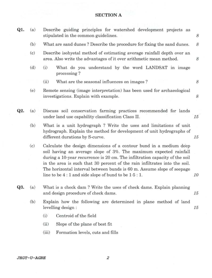 Agricultural Engineering Paper I (2022) – IFS Main Exam — page 1 instructions scan PDF download