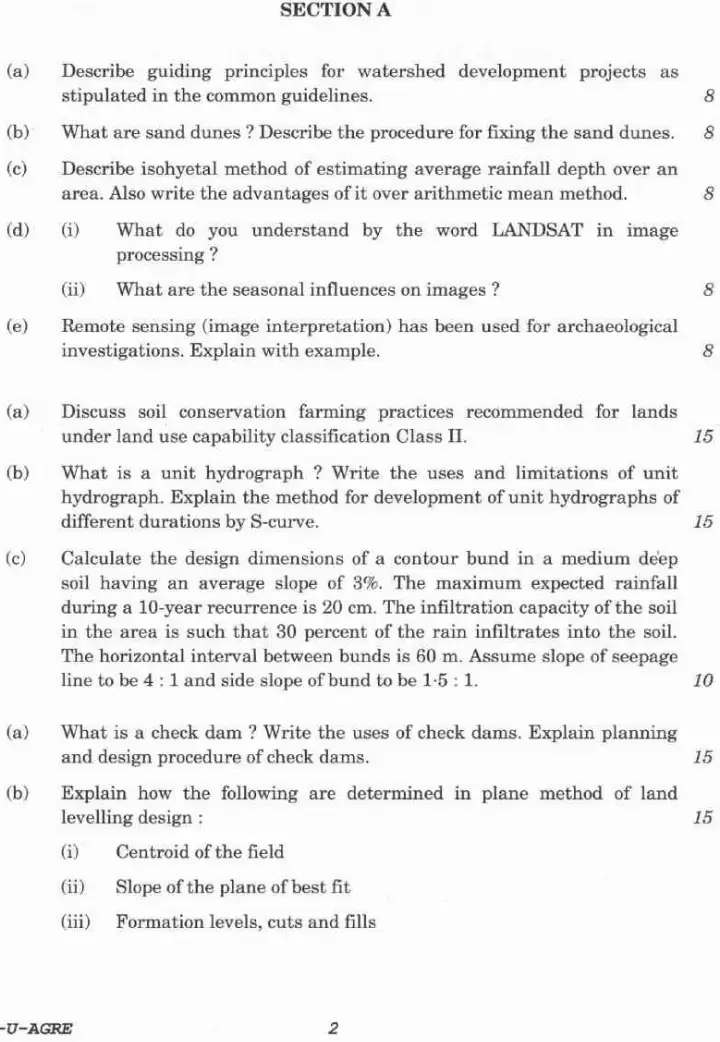 Agricultural Engineering Paper I (2022) – IFS Main Exam — page 1 instructions scan PDF download