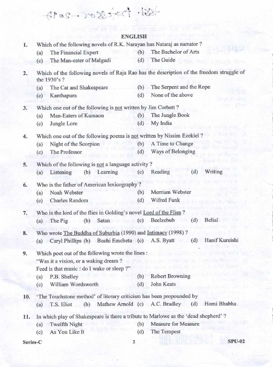 Assistant Professor Exam 2017 - Zoology Question Paper — page 1 instructions scan PDF download