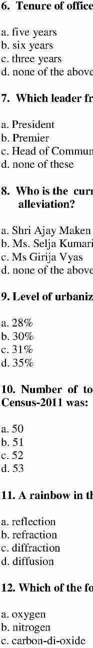 Assistant Town Planner 2013 General Knowledge Question Paper | Maharashtra Jobs — page 1 instructions scan PDF download