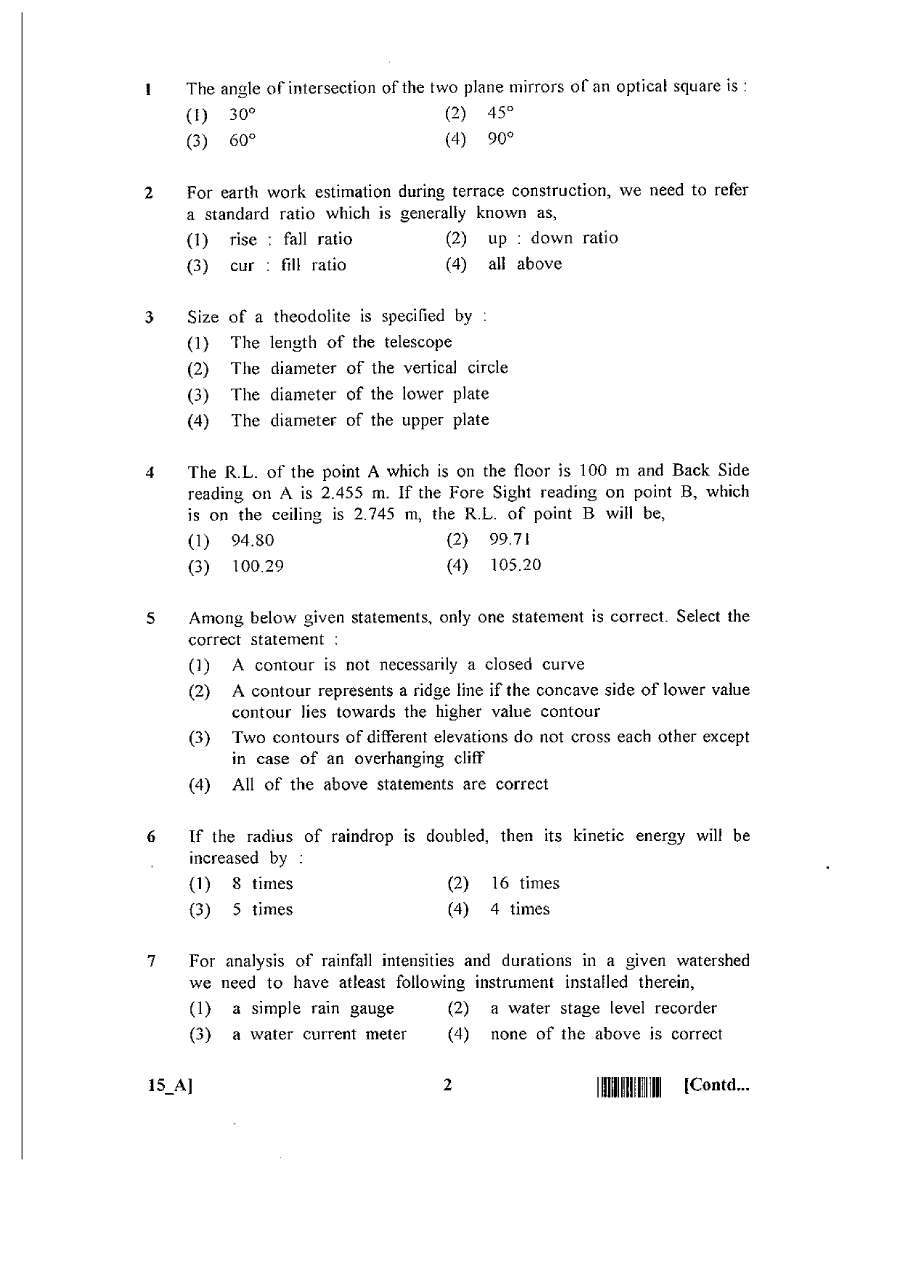 ASST. ENGINEER 2013 Agricultural Engineering question paper page 1 instructions scan PDF download RPSC exam paper