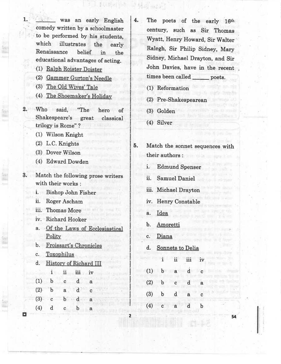 RPSC Asst. Prof. 2020 English Paper II question paper page 1 instructions scan PDF download