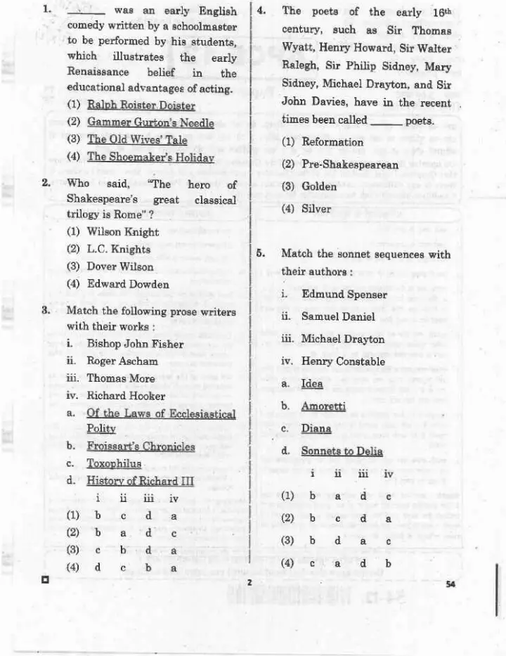 RPSC Asst. Prof. 2020 English Paper II question paper page 1 instructions scan PDF download