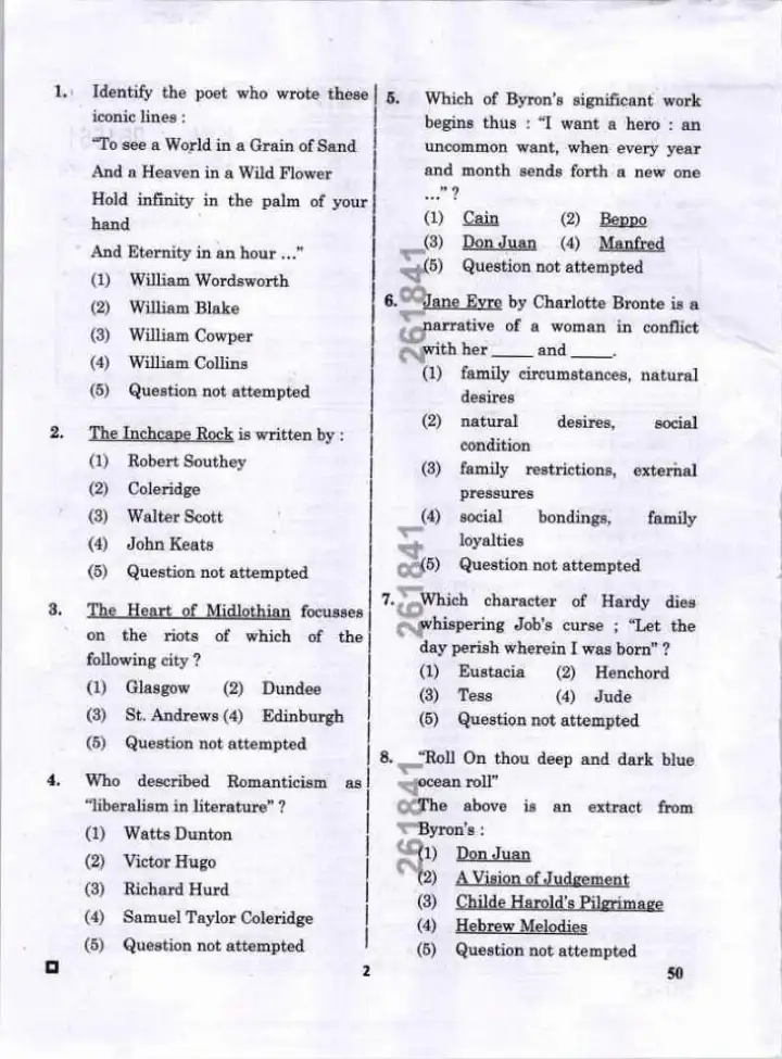 RPSC Asst. Prof. Librarian PTI College Edu Exam 2023 English Paper II question paper page 1 scan PDF download