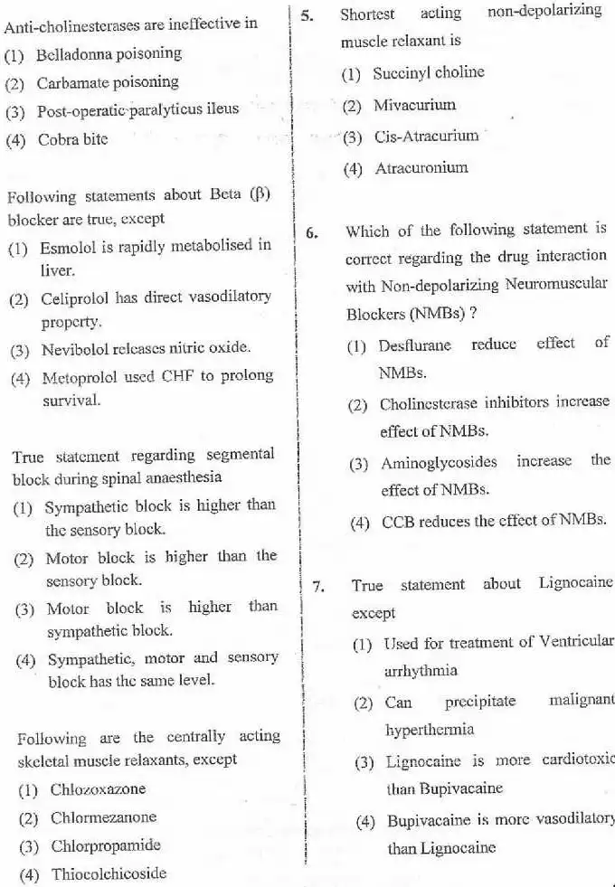 ASST. PROFESSOR & SR. DEMONSTRATOR 2020 Pharmacology question paper page 1 instructions scan PDF download RPSC