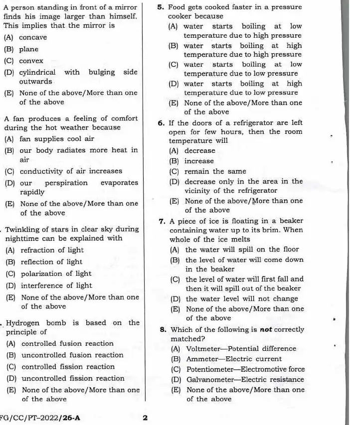 General Studies Question Paper (CCE) Page 1-2 – 4102 — page 1 instructions scan PDF download