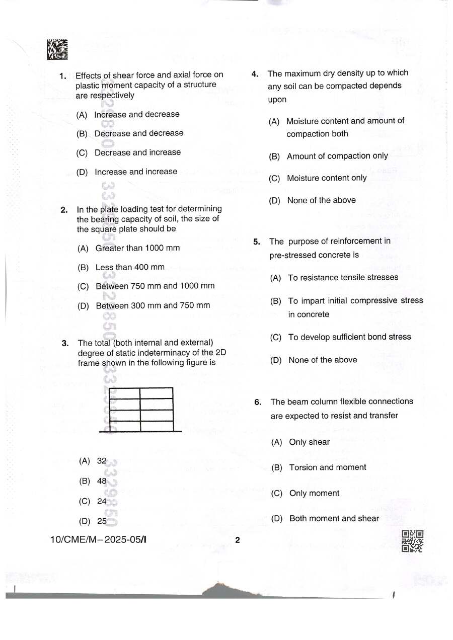 BPSC Assistant Engineer Civil Engineering Paper V 2025 question paper page 1 instructions scan PDF download for Bihar government jobs