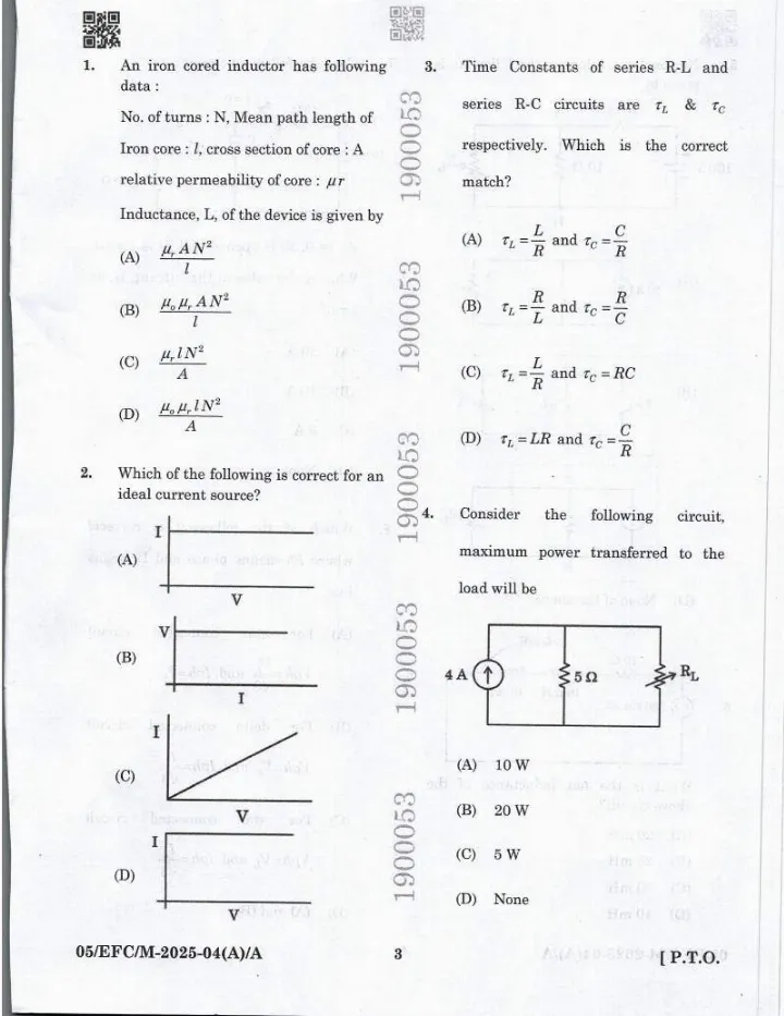 BPSC Assistant Environment Officer Electrical Engineering Paper II question paper page 1 instructions scan PDF download