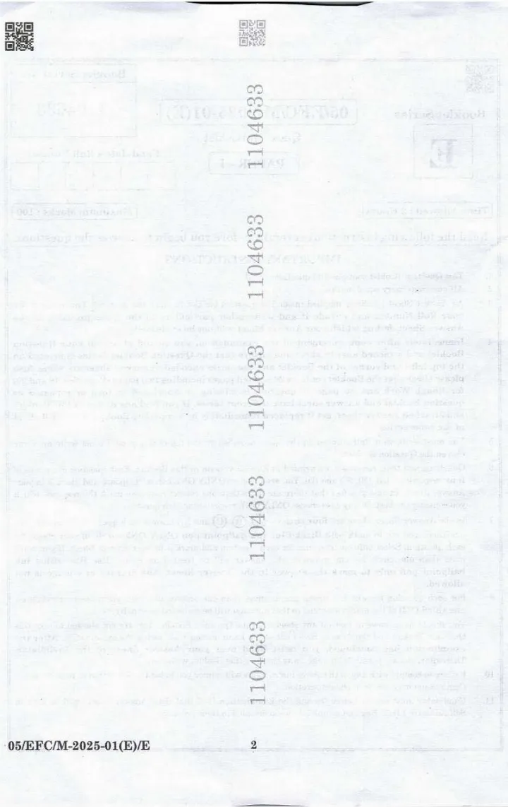 BPSC Assistant Environment Officer Paper I 2025 question paper page 1 instructions scan PDF download