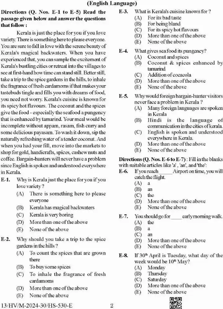 BPSC Teacher Recruitment Exam Language General Studies Entrepreneurship question paper page 1 instructions scan PDF download