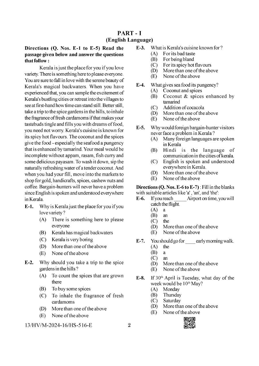 BPSC Teacher Recruitment Examination Language, General Studies, and Botany question paper page 1 scan. Includes exam title, time, marks, and important instructions. PDF download available.