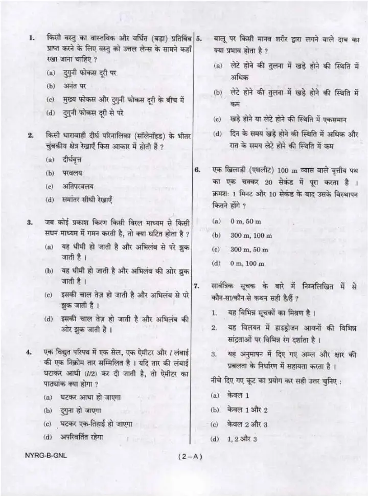 CDS (II) 2021 General Knowledge question paper page 1 instructions scan PDF download UPSC