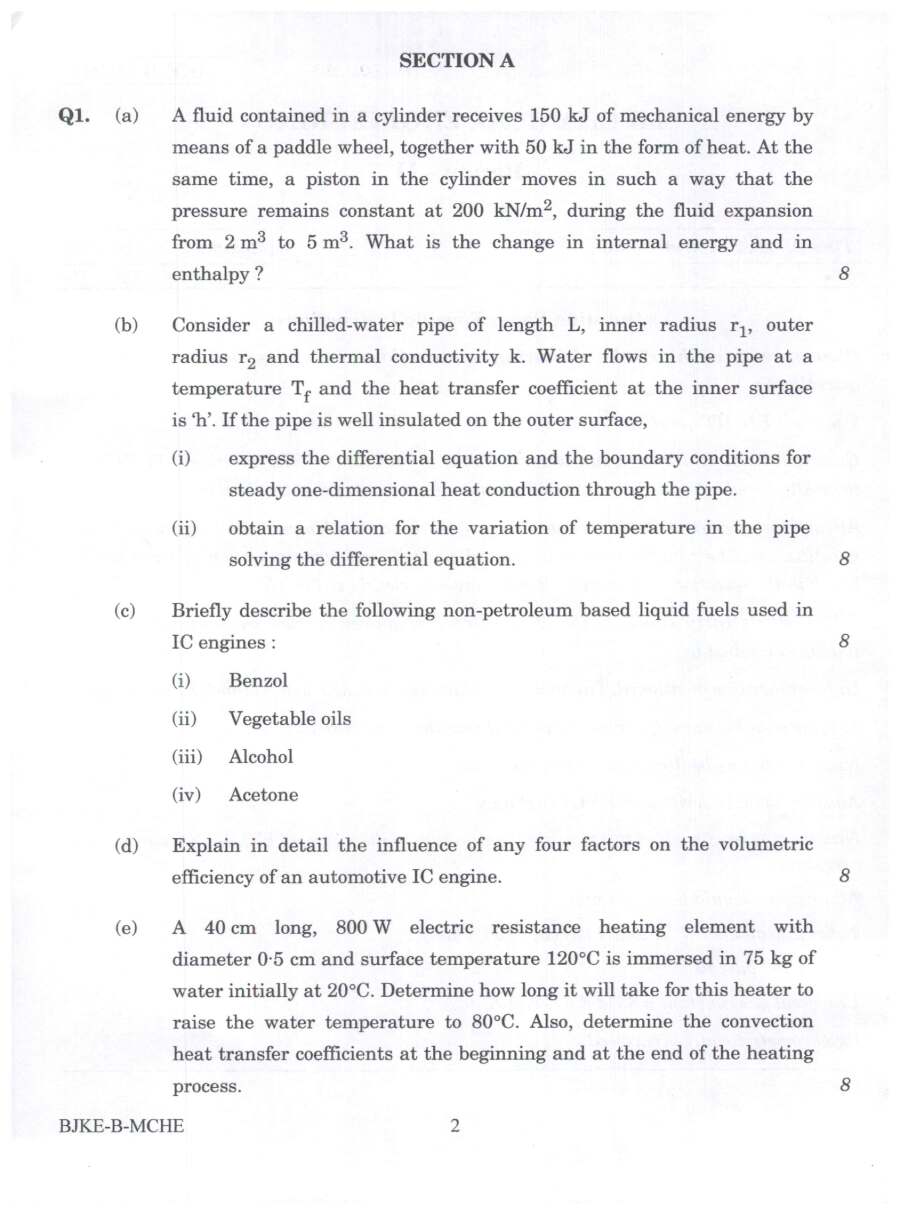 Mechanical Engineering Paper II 2023 IFS — page 1 instructions scan PDF download