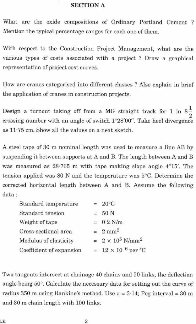 Indian Forest Service (Main) Examination 2021 Civil Engineering Paper - II question paper page 1 instructions scan PDF download