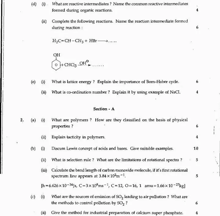 Maharashtra Forest Services Chemistry Optional 2007 — page 1 instructions scan PDF download