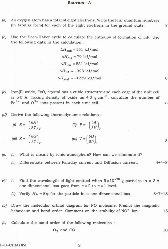 Indian Forest Service Chemistry Paper I 2023 — page 1 instructions scan PDF download
