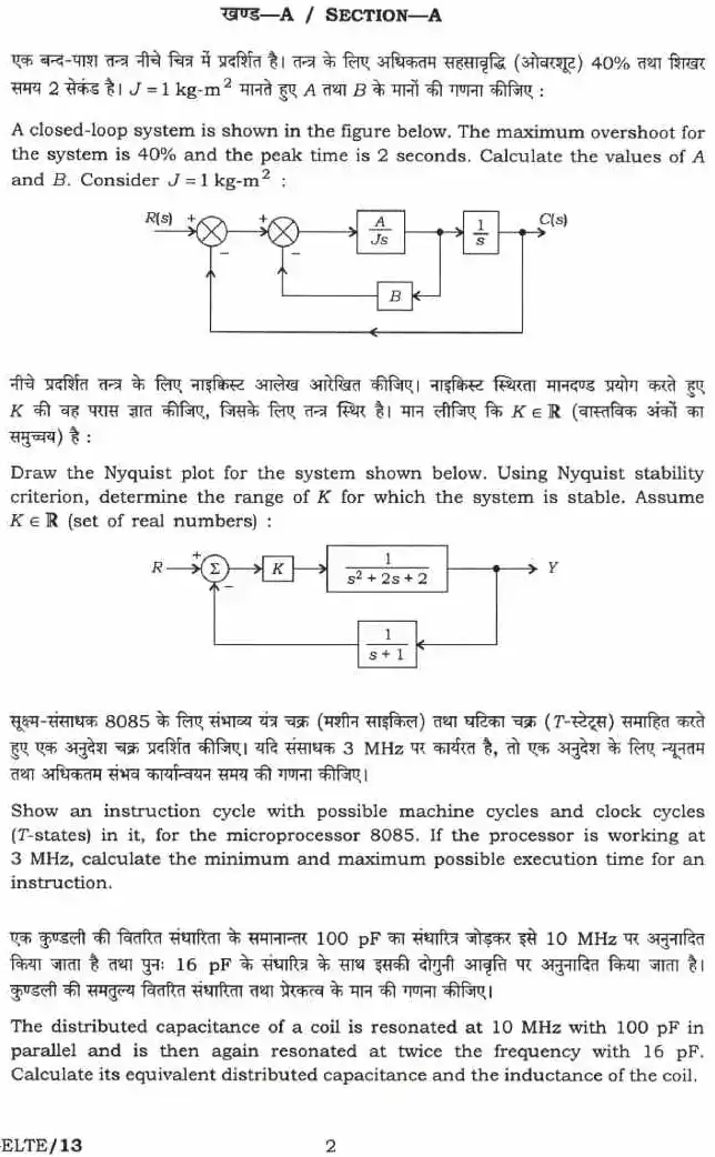 Civil Services Main Exam 2022 Electrical Engineering Paper II question paper page 1 instructions scan PDF download UPSC