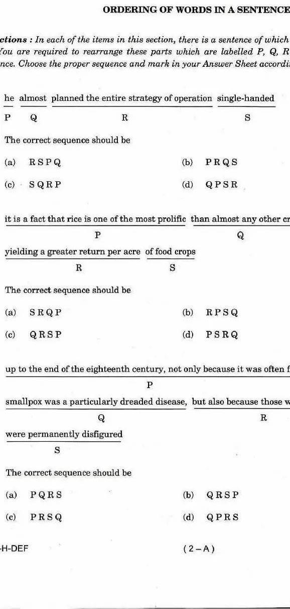 CDS 2017 English question paper page 1 instructions scan PDF download | UPSC Combined Defence Services Exam