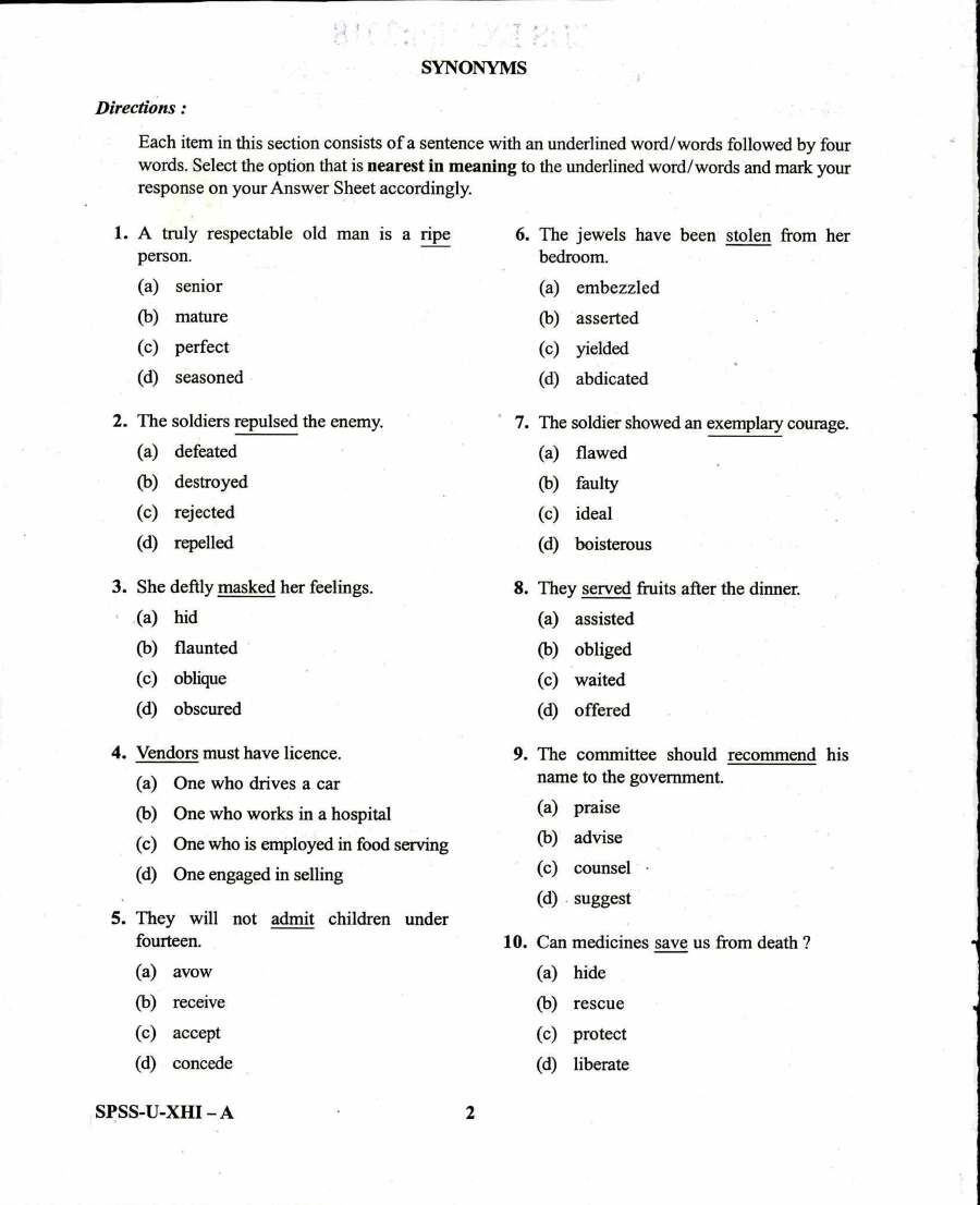 CDS I 2018 English question paper page 1 instructions scan PDF download UPSC Combined Defence Services Exam