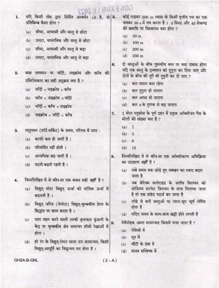CDS I 2022 General Knowledge question paper page 1 instructions scan PDF download UPSC Combined Defence Services Exam