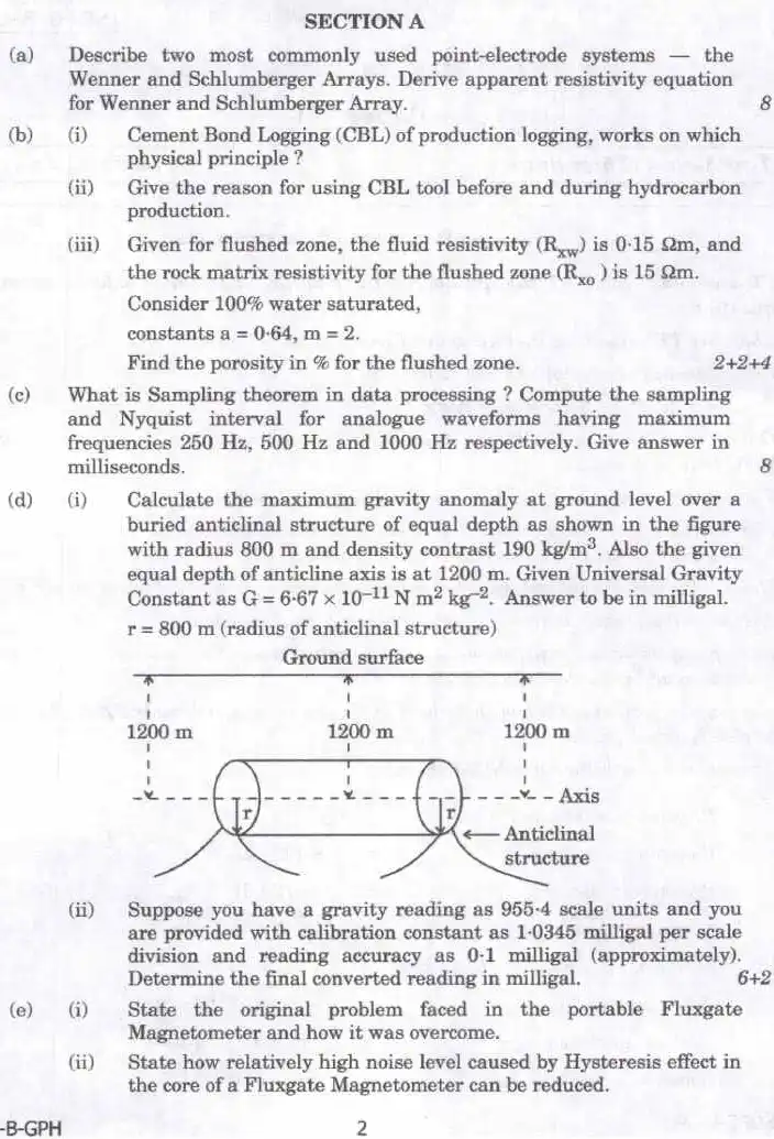 Combined Geo-Scientist Main 2023 Geo-Physics Paper II page 1 instructions scan PDF download UPSC