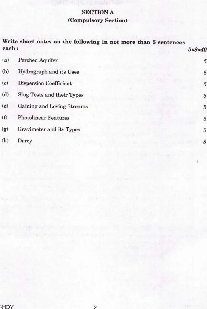 Combined Geo-Scientist Main 2022 Hydrogeology question paper page 1 instructions scan PDF download UPSC
