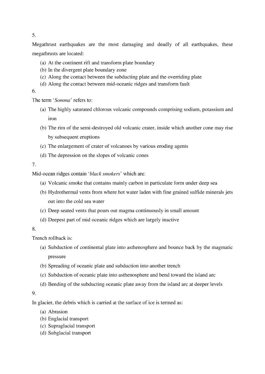 Combined Geo-Scientist 2021 Preliminary exam Paper II Geology question paper page 1 instructions scan PDF download