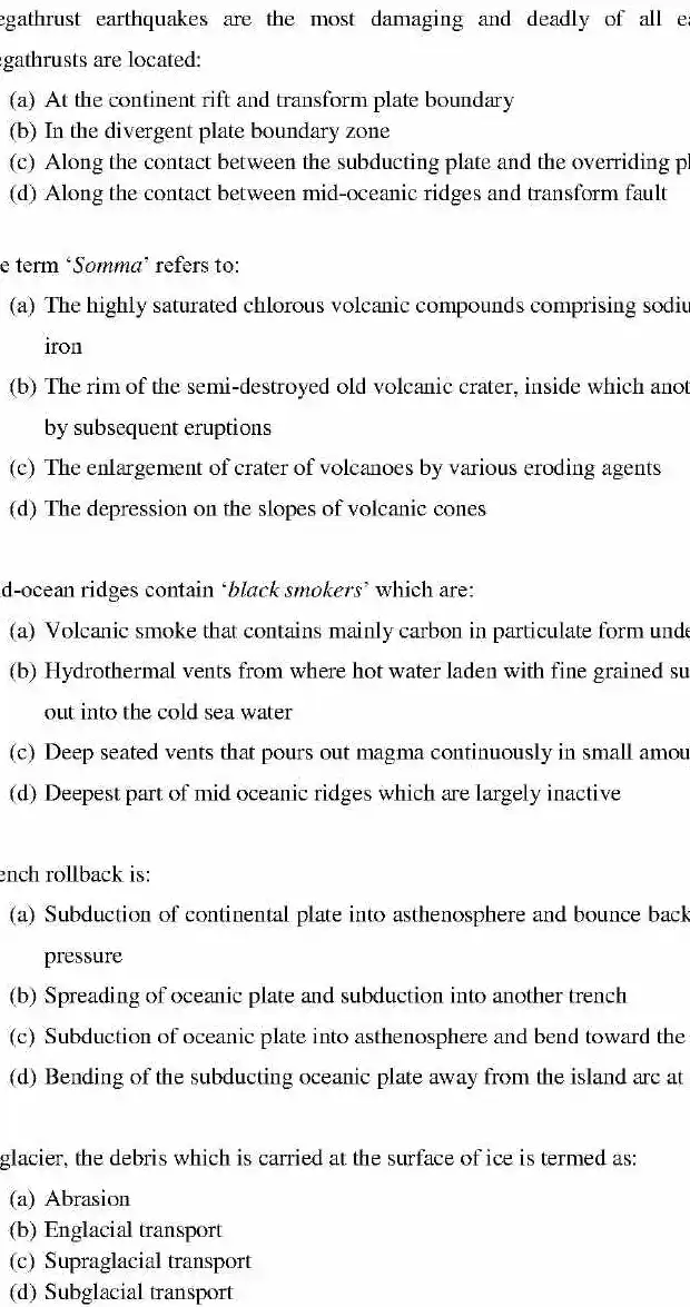 Combined Geo-Scientist 2021 Preliminary exam Paper II Geology question paper page 1 instructions scan PDF download
