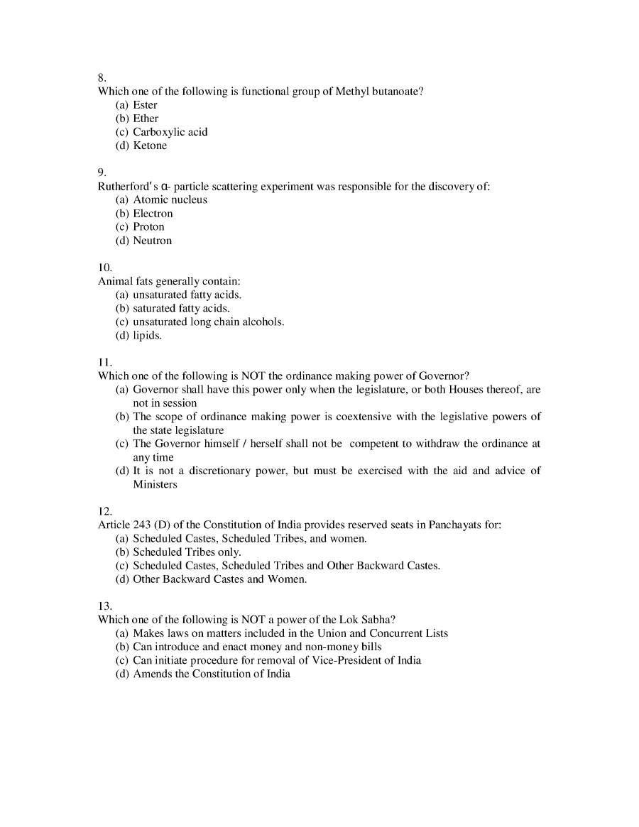 Combined Geo-Scientist Paper I 2021 (Central Govt Jobs) MCQ — page 1 instructions scan PDF download