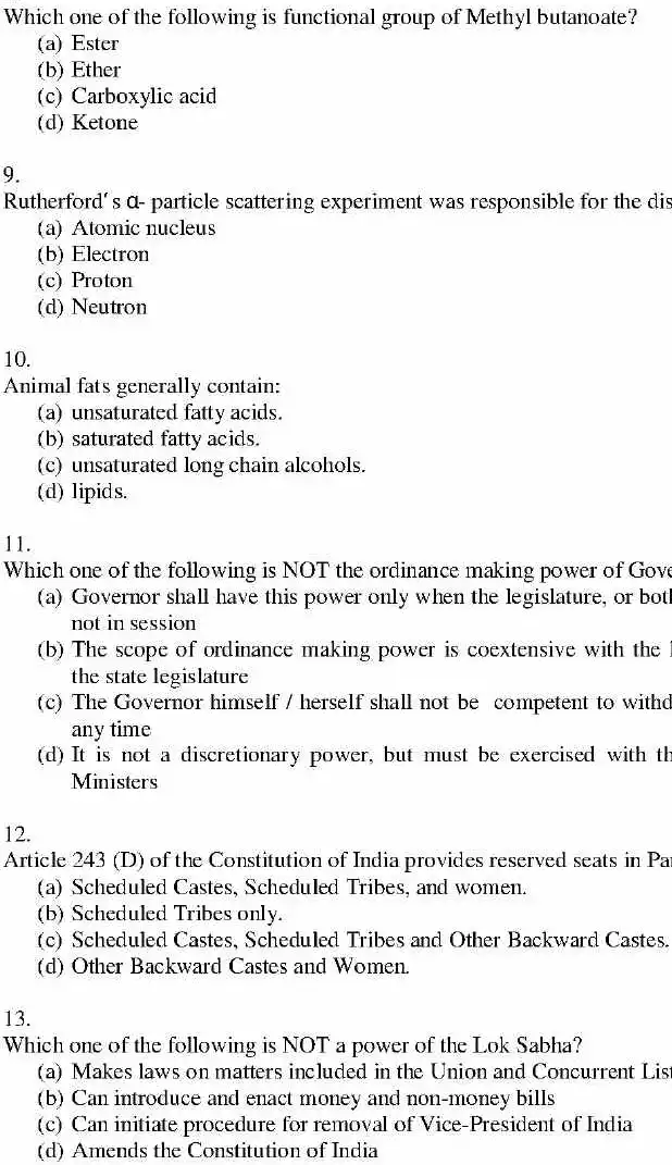 Combined Geo-Scientist Paper I 2021 (Central Govt Jobs) MCQ — page 1 instructions scan PDF download