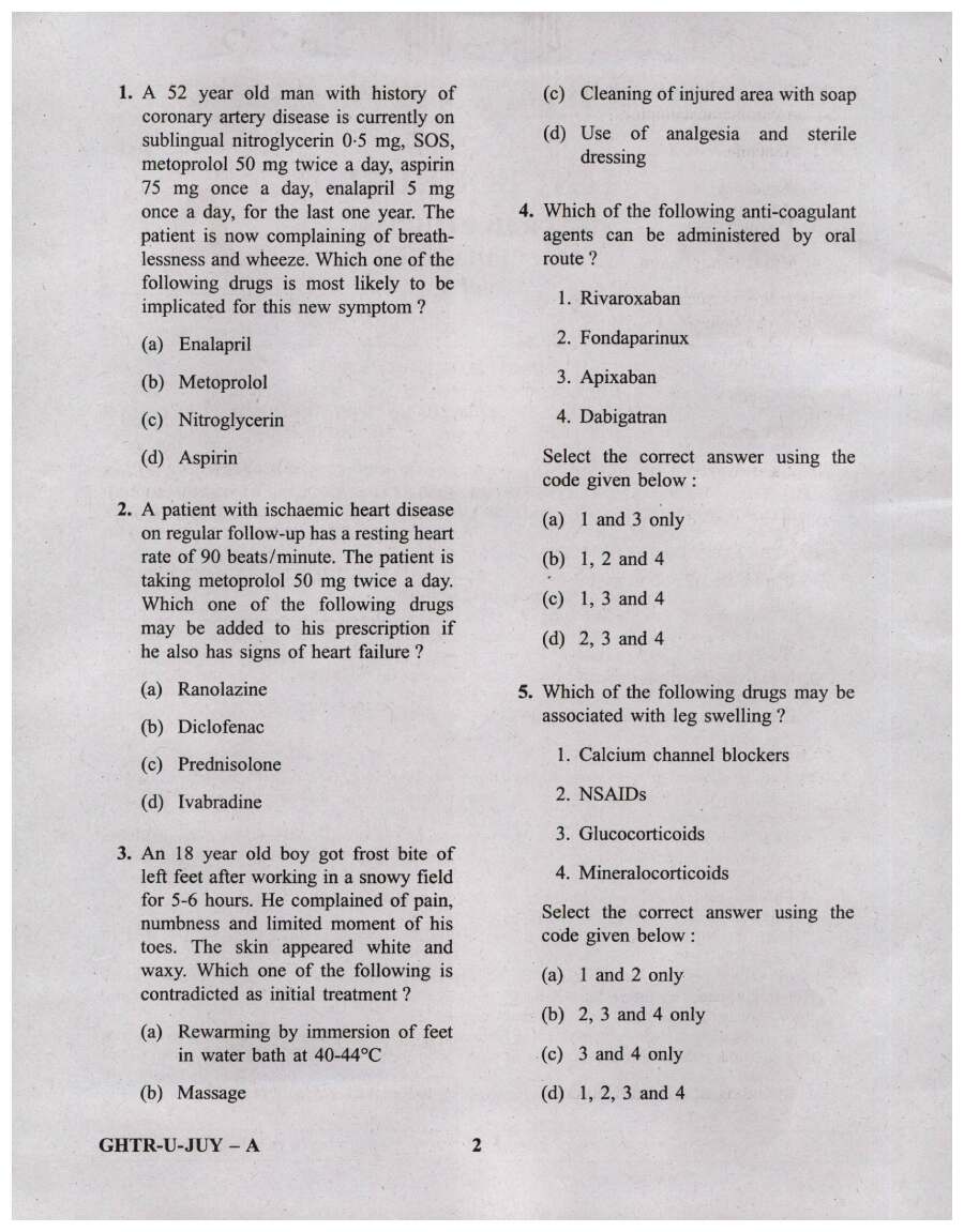 Combined Medical Services 2022 General Medicine and Pediatrics Paper I question paper page 1 instructions scan PDF download