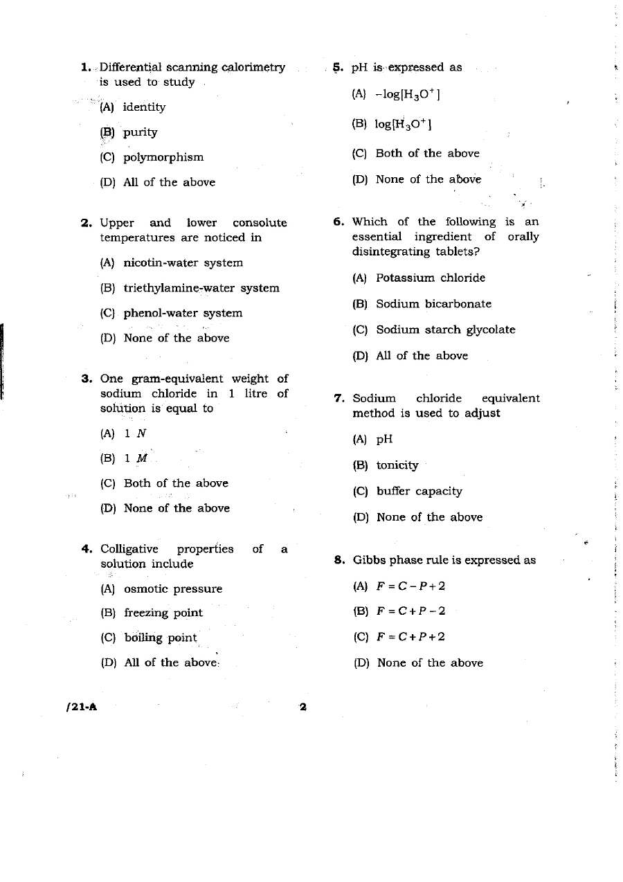 Drug Inspector Recruitment Exam 2013 Pharmaceutics Question Paper — page 1 instructions scan PDF download