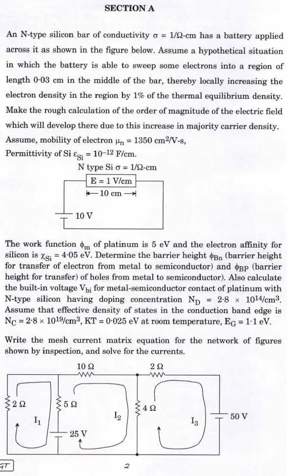 Engineering Service 2021 ECE Paper I (Main) - Page 1-2 — page 1 instructions scan PDF download