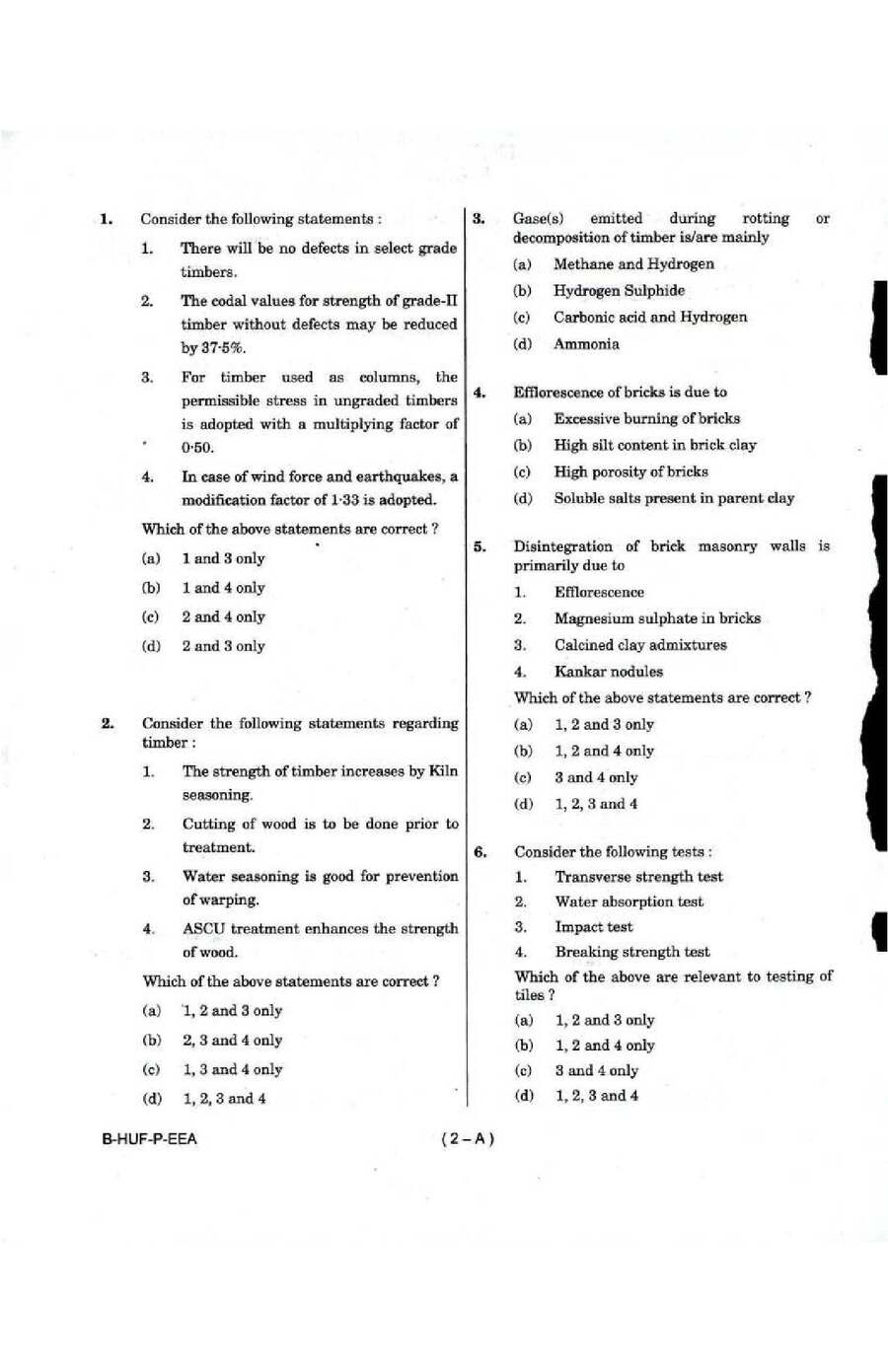 Engineering Services Examination 2016 Civil Engineering Paper I question paper page 1 instructions scan PDF download. UPSC ESE 2016 Civil Engineering Paper I instructions.
