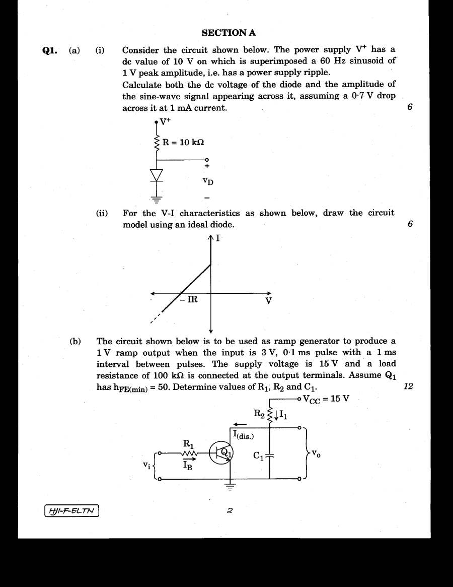 Engineering Services Examination 2020 Electronics and Telecommunication Engineering Paper I page 1 instructions scan PDF download UPSC ESE