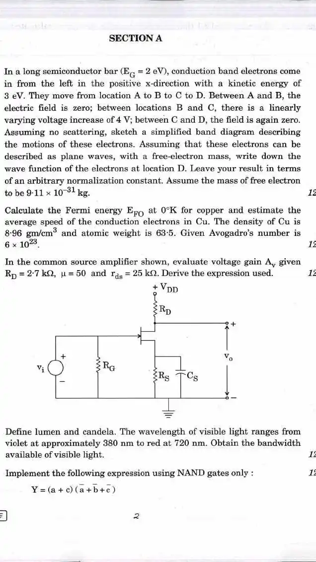 UPSC Engineering Services Examination (Mains) 2017 Electronics and Telecommunication Engineering Paper I page 1 instructions scan PDF download