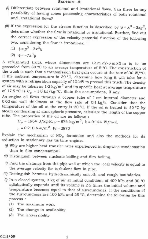 Engineering Services Main Exam 2023 Mechanical Engineering Paper-I page 1 instructions scan PDF download UPSC