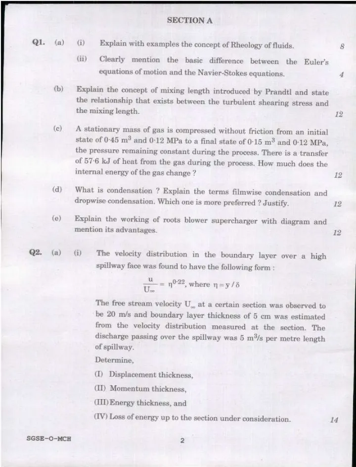 Engineering Services Main 2024 Mechanical Engineering Paper I question paper page 1 instructions scan PDF download. UPSC ESE 2024 Mechanical Engineering Paper I exam header and instructions.