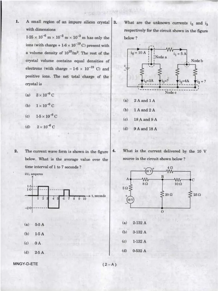 Engineering Services (P) Exam 2023 Electrical Engineering Paper II question paper page 1 instructions scan PDF download