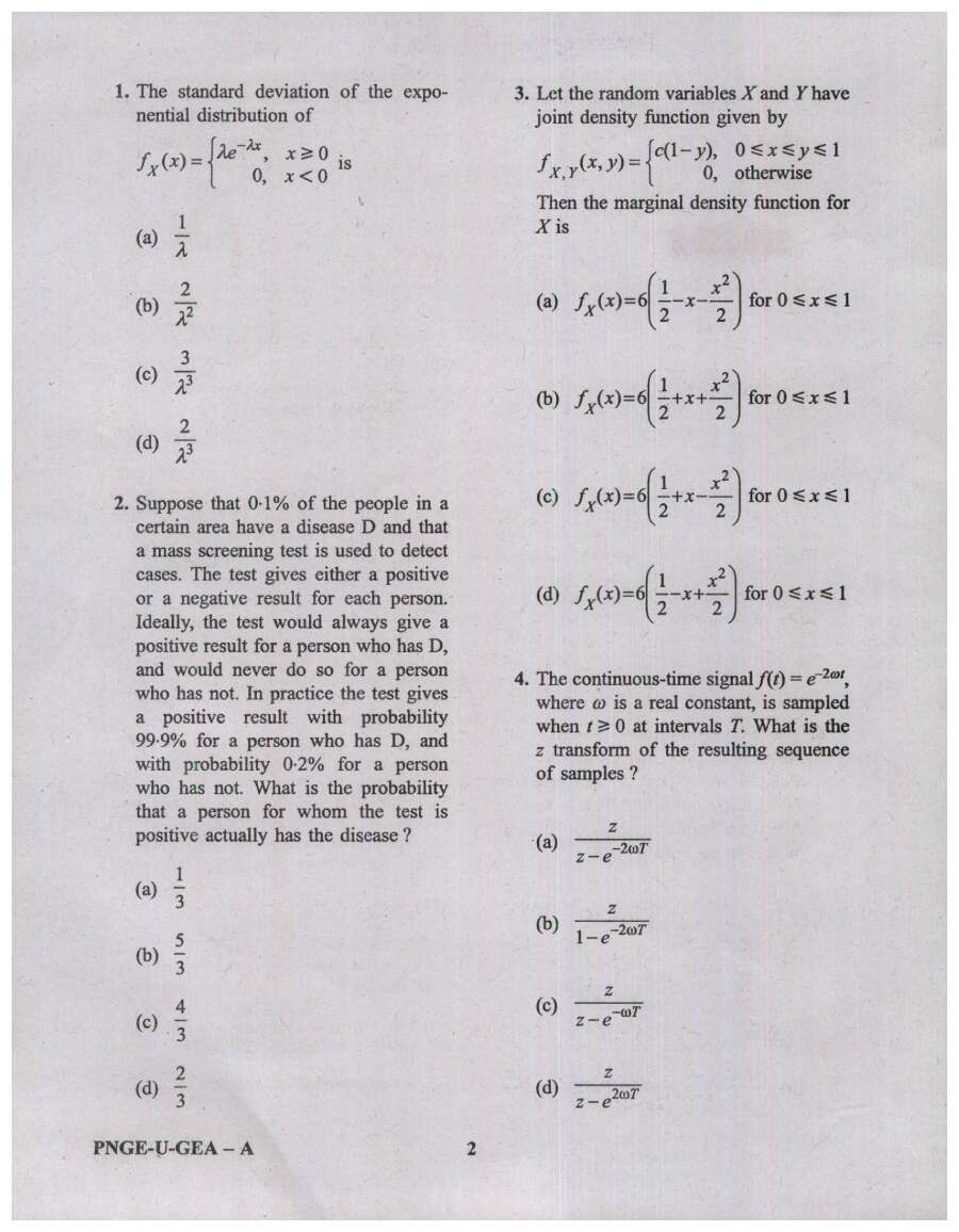 Engineering Services Prelim 2024 Paper I: General Studies & Aptitude — page 1 instructions scan PDF download