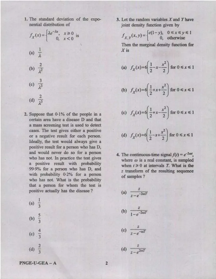 Engineering Services Prelim 2024 Paper I: General Studies & Aptitude — page 1 instructions scan PDF download