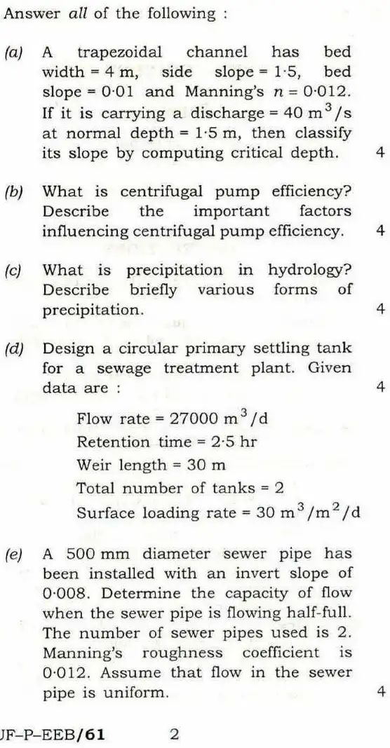 Civil Engineering ESE 2016 Paper II (Conventional) – Page 1 & 2 — page 1 instructions scan PDF download