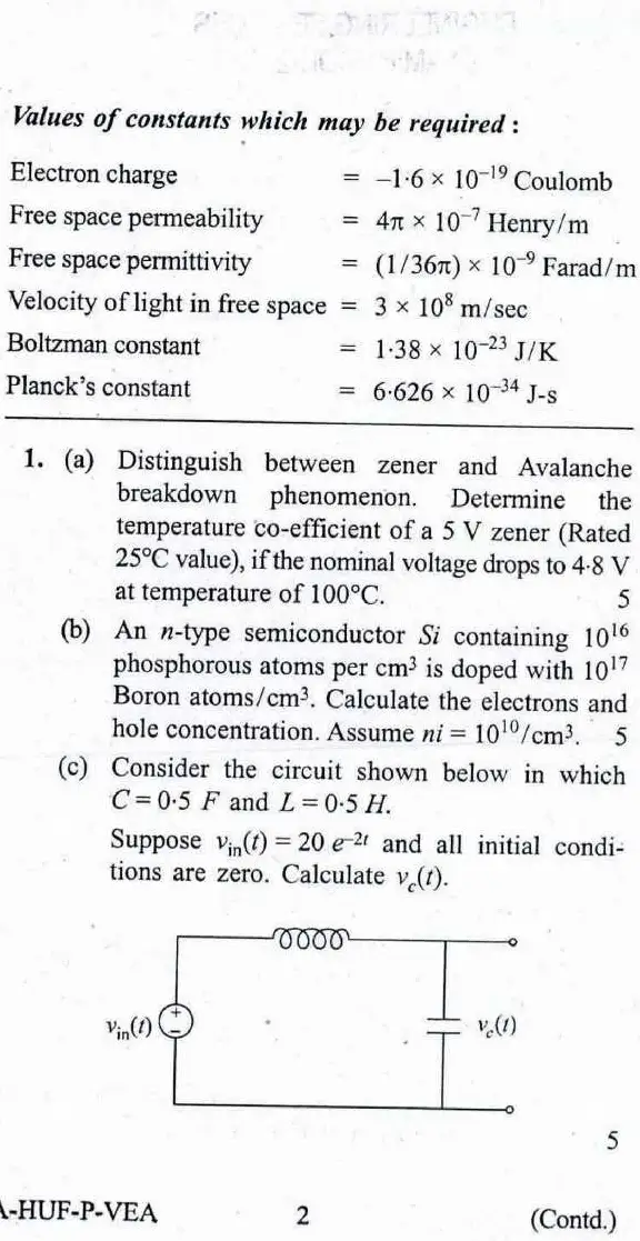 ESE 2016 Electronics and Telecommunication Engineering Paper I question paper page 1 instructions scan PDF download UPSC
