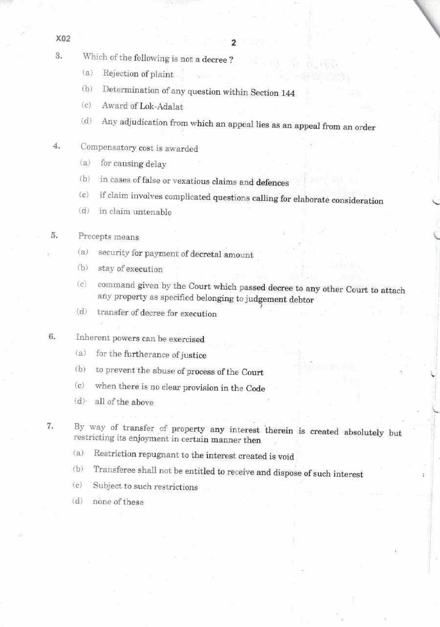 Fundamental Laws & Procedural Laws 2013 MCQ (Maharashtra) — page 1 instructions scan PDF download