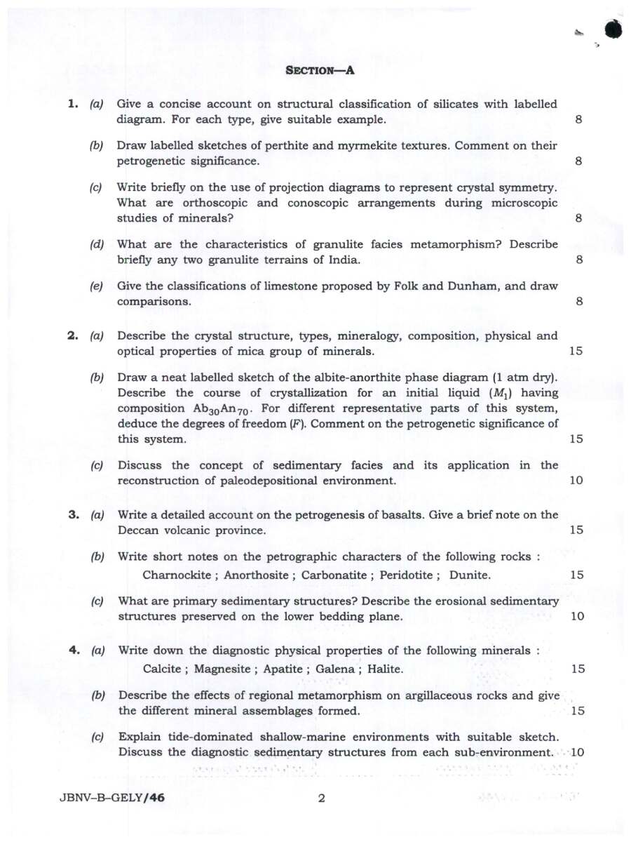 Geology Paper II - IFS Main 2024 — page 1 instructions scan PDF download