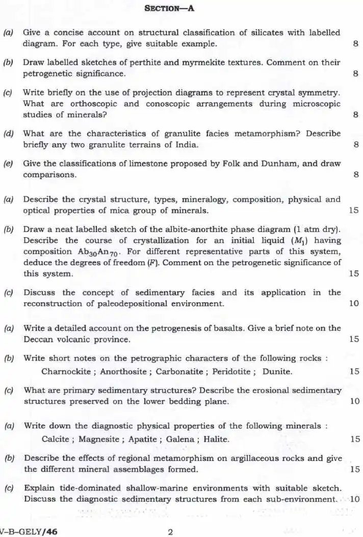 Geology Paper II - IFS Main 2024 — page 1 instructions scan PDF download