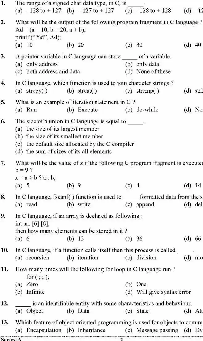 UKPSC ITI Foreman Instructor 2024 question paper page 1 instructions scan PDF download for Government Industrial Training Institute Exam