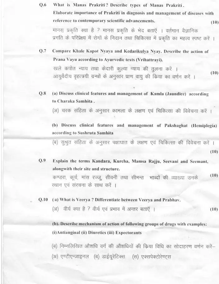 Haryana 2024 District Ayurvedic Officer Exam Paper (Code 14) – Page 1-2 — page 1 instructions scan PDF download