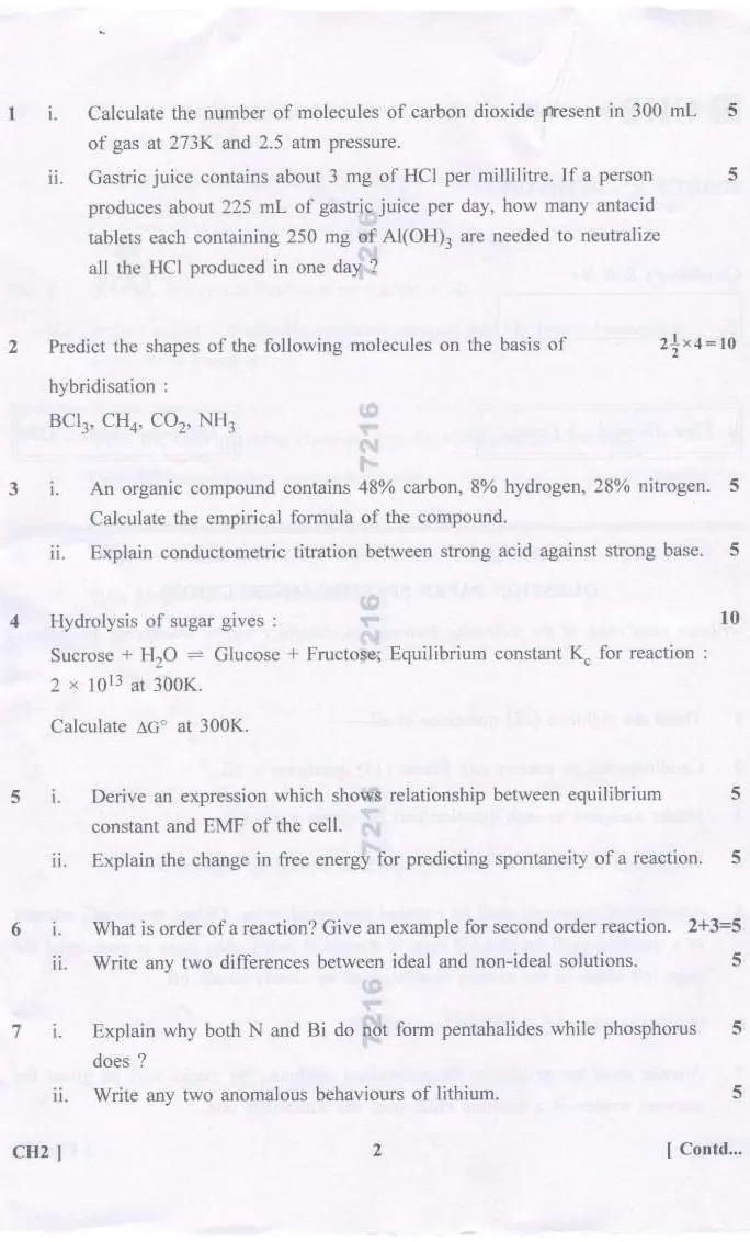 Chemistry 2023 Post Graduate Teachers (PGTs) - 2023 - Subject Knowledge Test HPSC question paper page 1 instructions scan PDF download