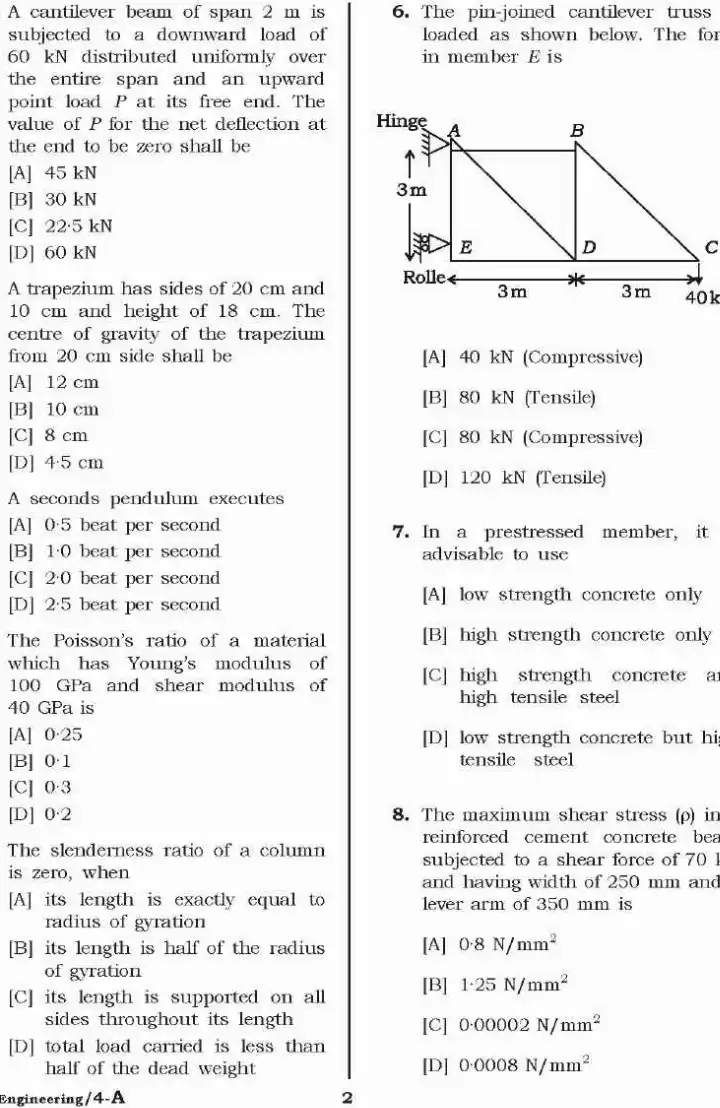 Lecturer in Civil Engineering (Advt No. 11/2021) 2021 Lecturer in Civil Engineering (Advt No. 11/2021) Haryana Government question paper page 1 instructions scan PDF download